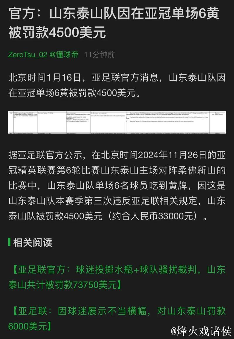 亚足联宣布:山东泰山因退出亚冠被处以两年禁赛及罚款 亚足联宣布:山东泰山因退出亚冠被处以两年禁赛及罚款